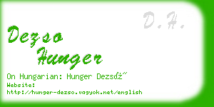 dezso hunger business card